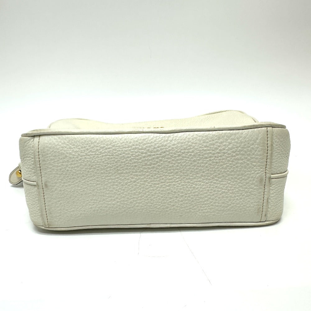 PRADA Shoulder Bag leather white logo