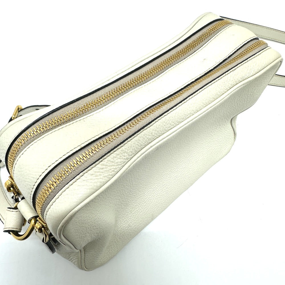 PRADA Shoulder Bag leather white logo
