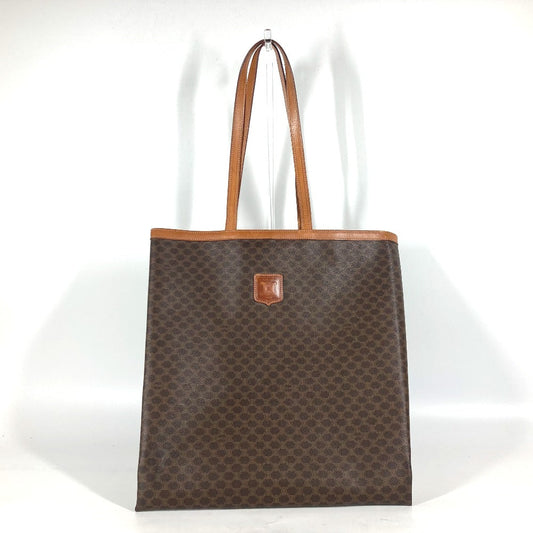 CELINE Shoulder Bag PVC / Leather Brown vintage Macadam Women Used Authentic