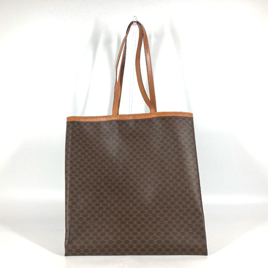 CELINE Shoulder Bag PVC / Leather Brown vintage Macadam Women Used Authentic