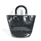 CHANEL Tote Bag Patent leather black punching logo CC COCO Mark NO5