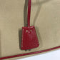 PRADA Shoulder Bag BN0081 Leather / canvas beige By color Triangle logo plate