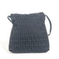 FENDI Shoulder Bag Leather / canvas Brown Zucchino logo flap
