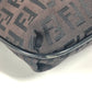 FENDI Shoulder Bag Leather / canvas Brown Zucchino logo flap