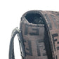 FENDI Shoulder Bag Leather / canvas Brown Zucchino logo flap