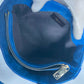 FENDI Shoulder Bag leather blue FF logo Chain