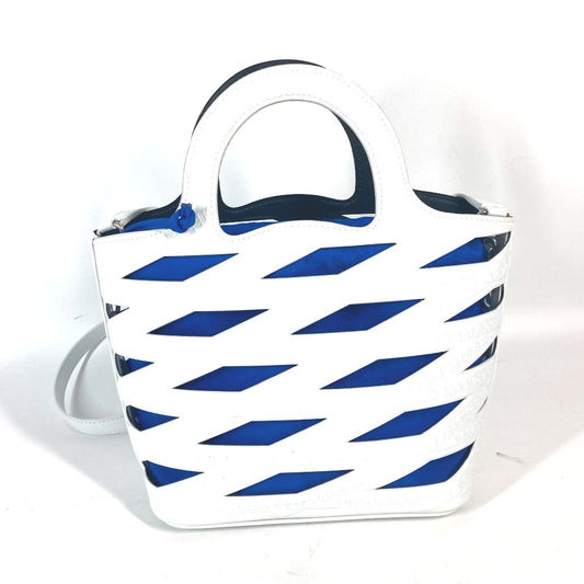 BALENCIAGA Handbag 630708 Patent leather white With porch All-over pattern All-over logo