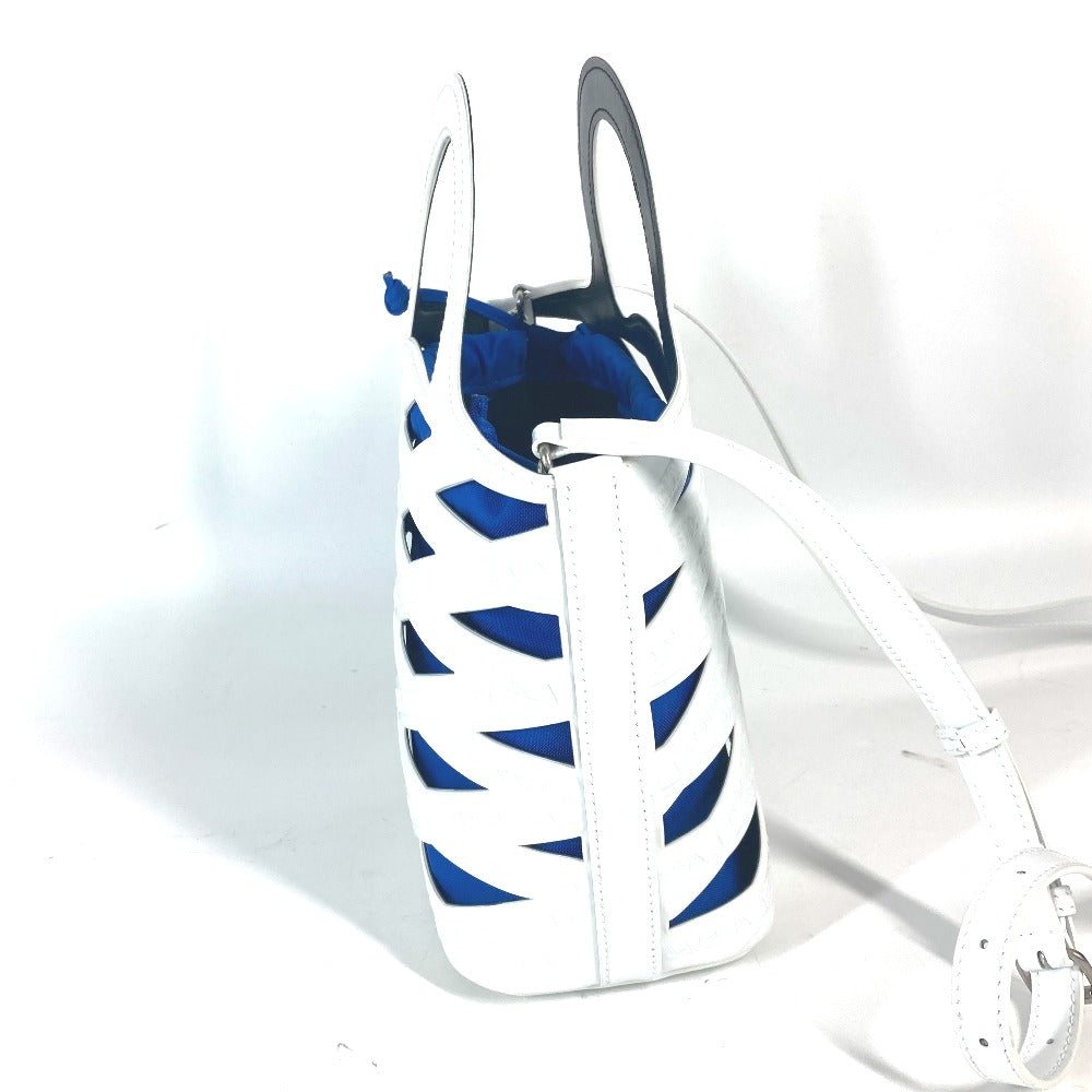 BALENCIAGA Handbag 630708 Patent leather white With porch All-over pattern All-over logo