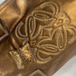 LOEWE Shoulder Bag leather Metallic brown logo anagram