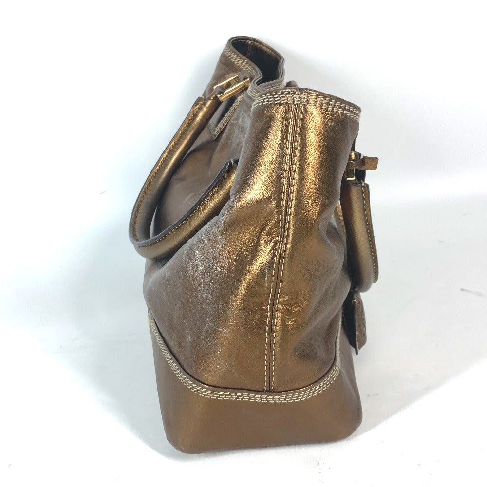 LOEWE Shoulder Bag leather Metallic brown logo anagram