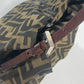 FENDI Shoulder Bag Leather / canvas Brown Accessory pouch Zucca logo Women Used Authentic