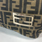 FENDI Shoulder Bag Leather / canvas Brown Accessory pouch Zucca logo Women Used Authentic