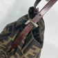 FENDI Shoulder Bag Leather / canvas Brown Accessory pouch Zucca logo Women Used Authentic