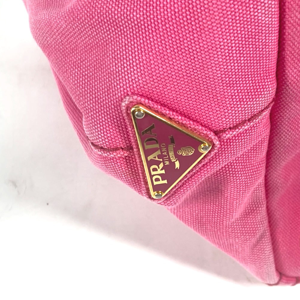 PRADA Handbag canvas pink Canapa logo M Women Used Authentic