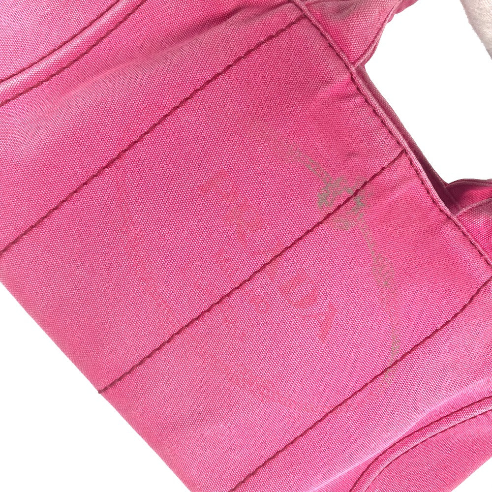 PRADA Handbag canvas pink Canapa logo M Women Used Authentic