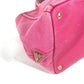 PRADA Handbag canvas pink Canapa logo M Women Used Authentic