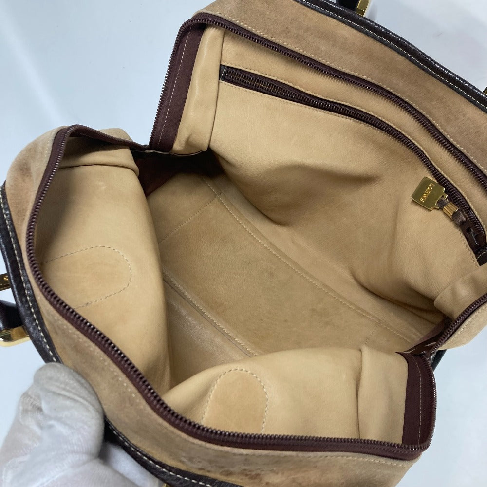 LOEWE Handbag Leather / suede beige Amazona 32 logo