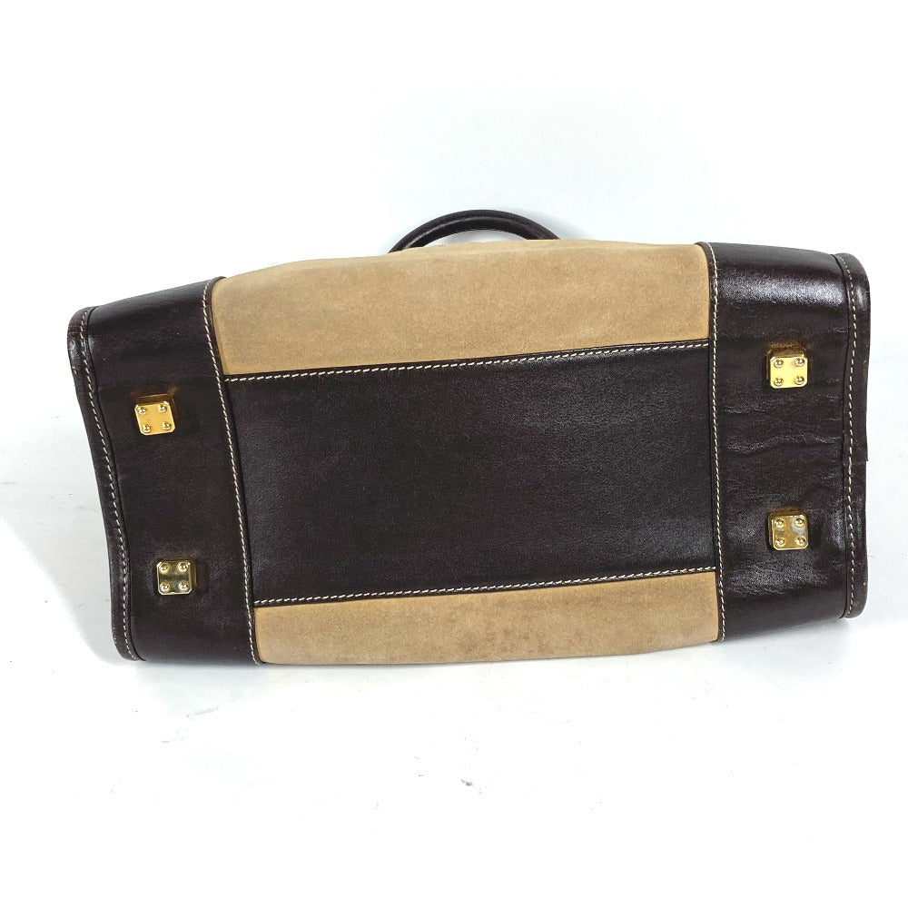 LOEWE Handbag Leather / suede beige Amazona 32 logo