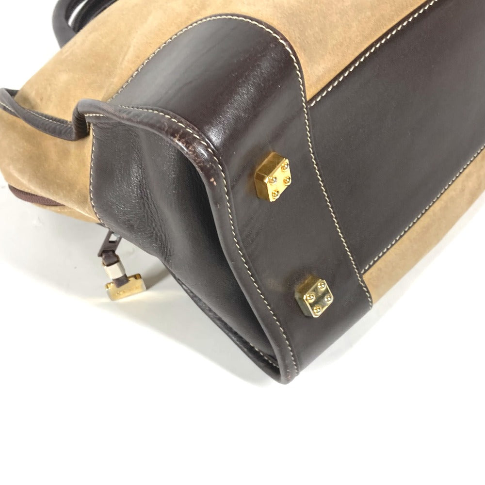 LOEWE Handbag Leather / suede beige Amazona 32 logo