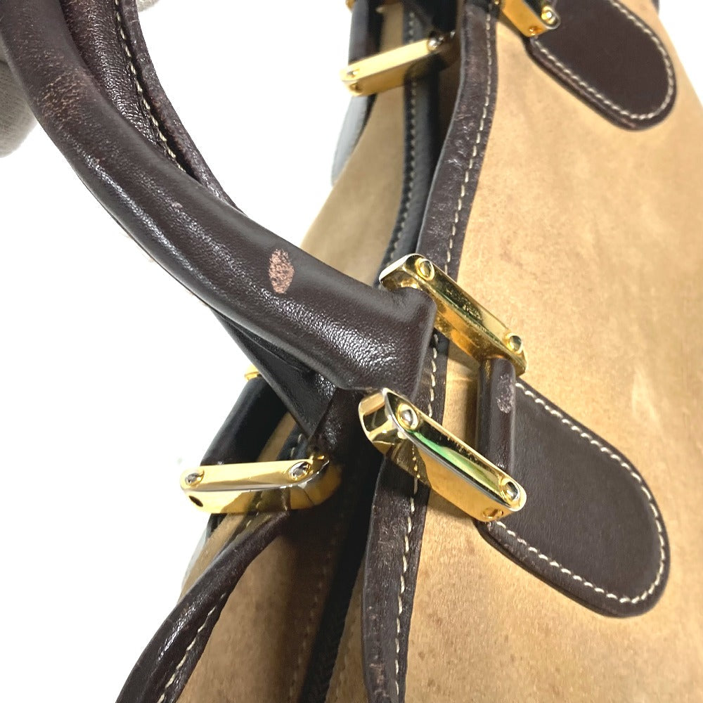LOEWE Handbag Leather / suede beige Amazona 32 logo