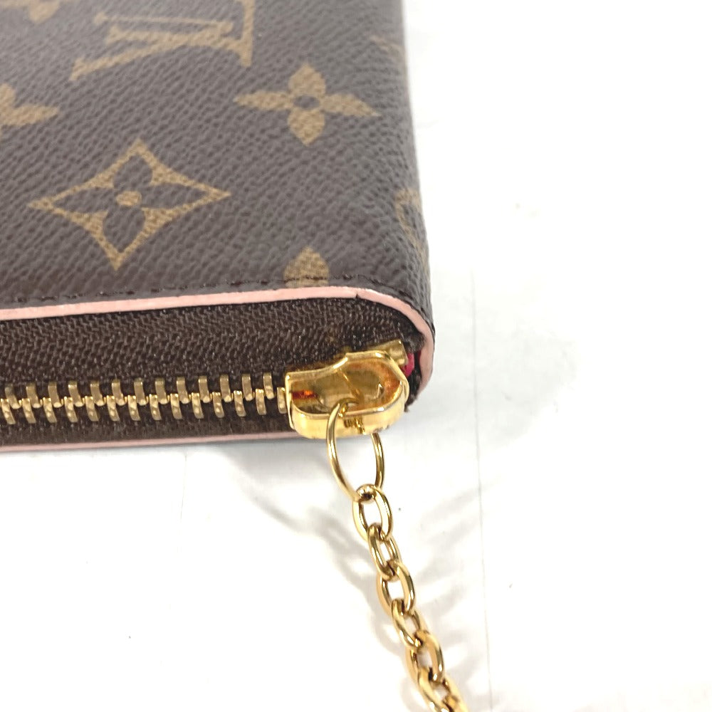 LOUIS VUITTON Long Wallet Purse M64201 Monogram canvas pink Monogram Flower Portefeuille Clemence