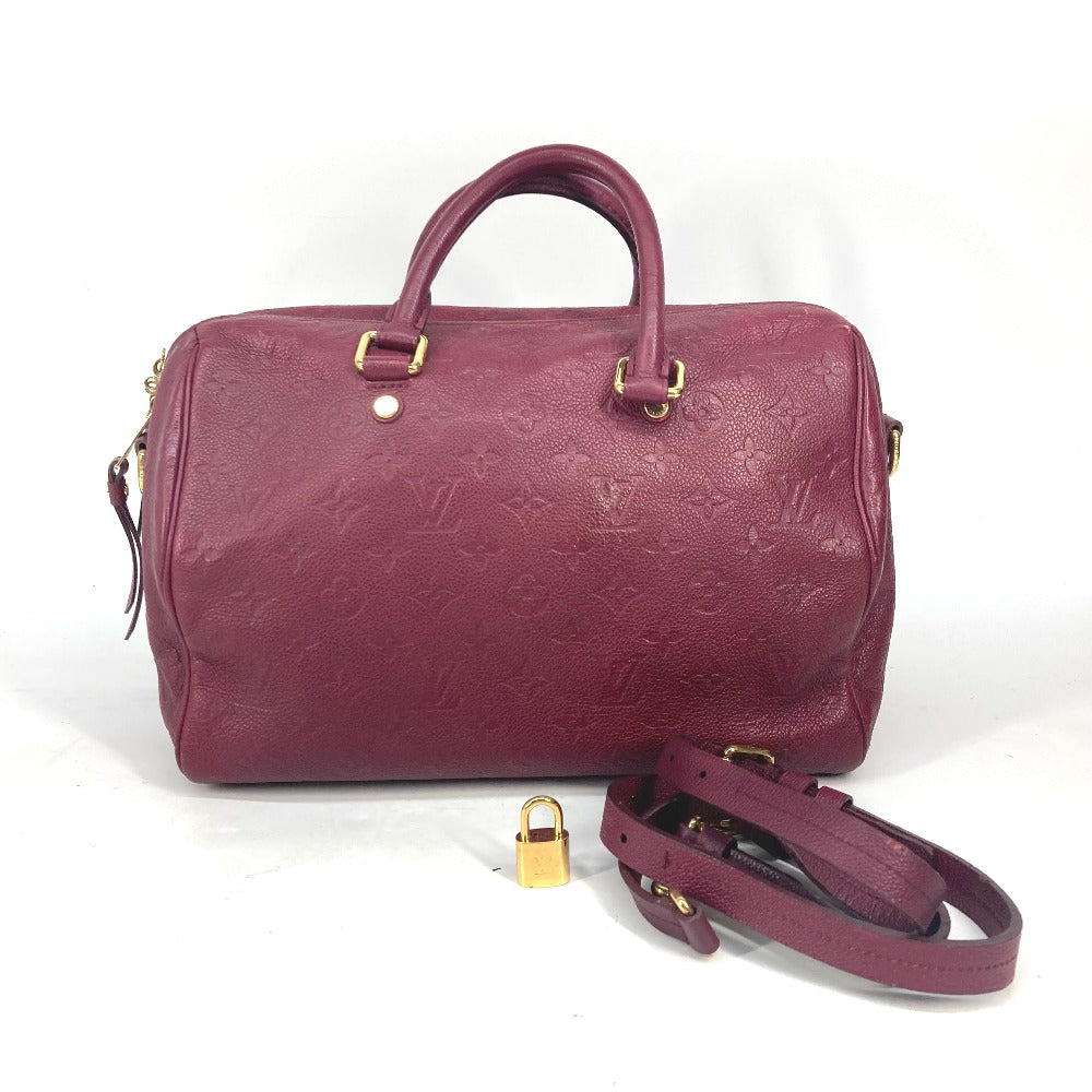 LOUIS VUITTON Shoulder Bag M40755 Monogram Ann Platt Leather wine-red Monogram Ann Platt Speedy�Ebandouliere30 Women Used Authentic