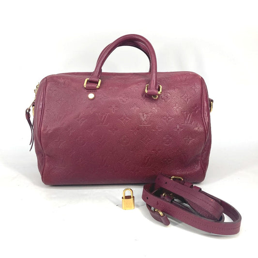 LOUIS VUITTON Shoulder Bag M40755 Monogram Ann Platt Leather wine-red Monogram Ann Platt Speedy�Ebandouliere30 Women Used Authentic