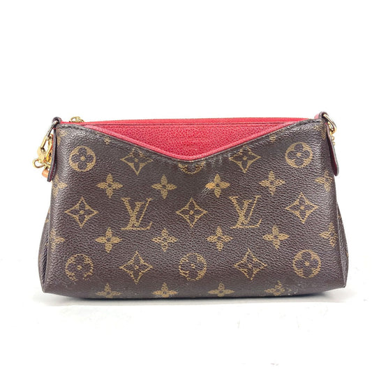 LOUIS VUITTON Shoulder Bag M41638 Monogram canvas Red Monogram Pallas clutch Women Used Authentic