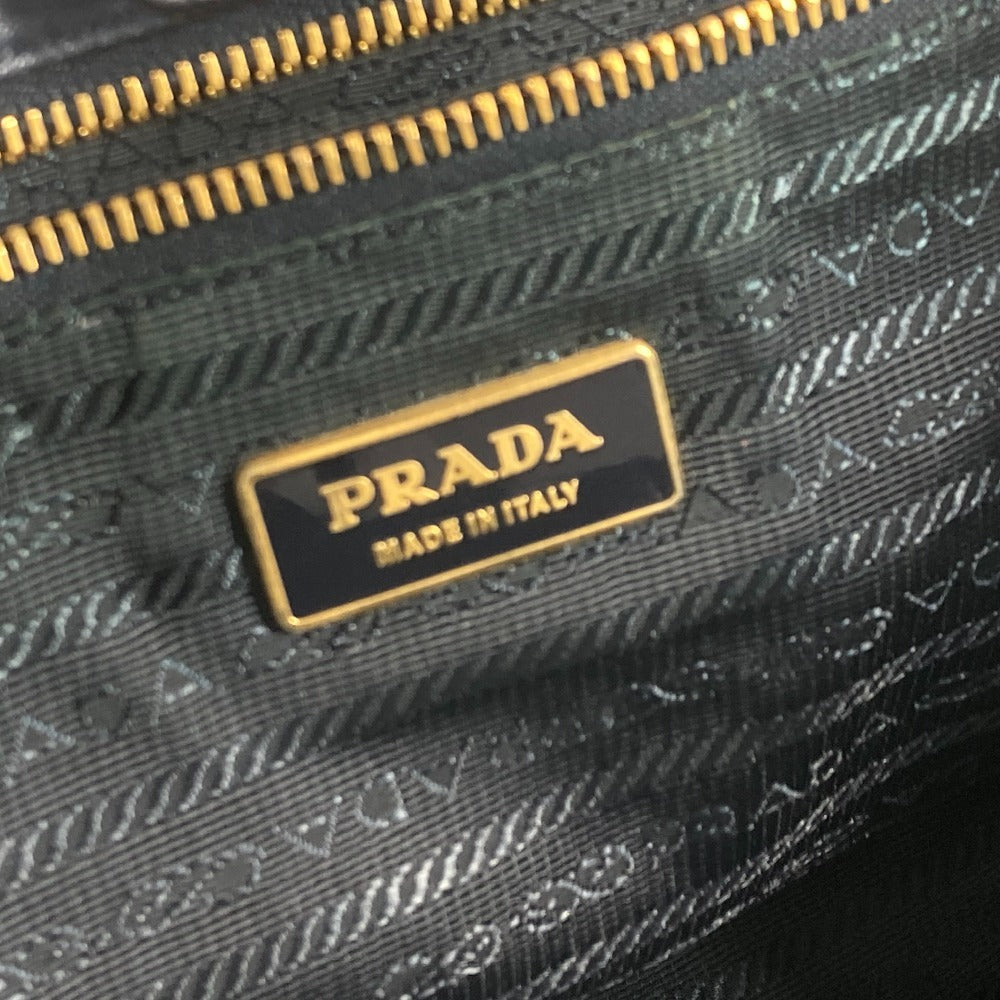 PRADA Handbag Nylon Blue type logo ribbon Women Used Authentic