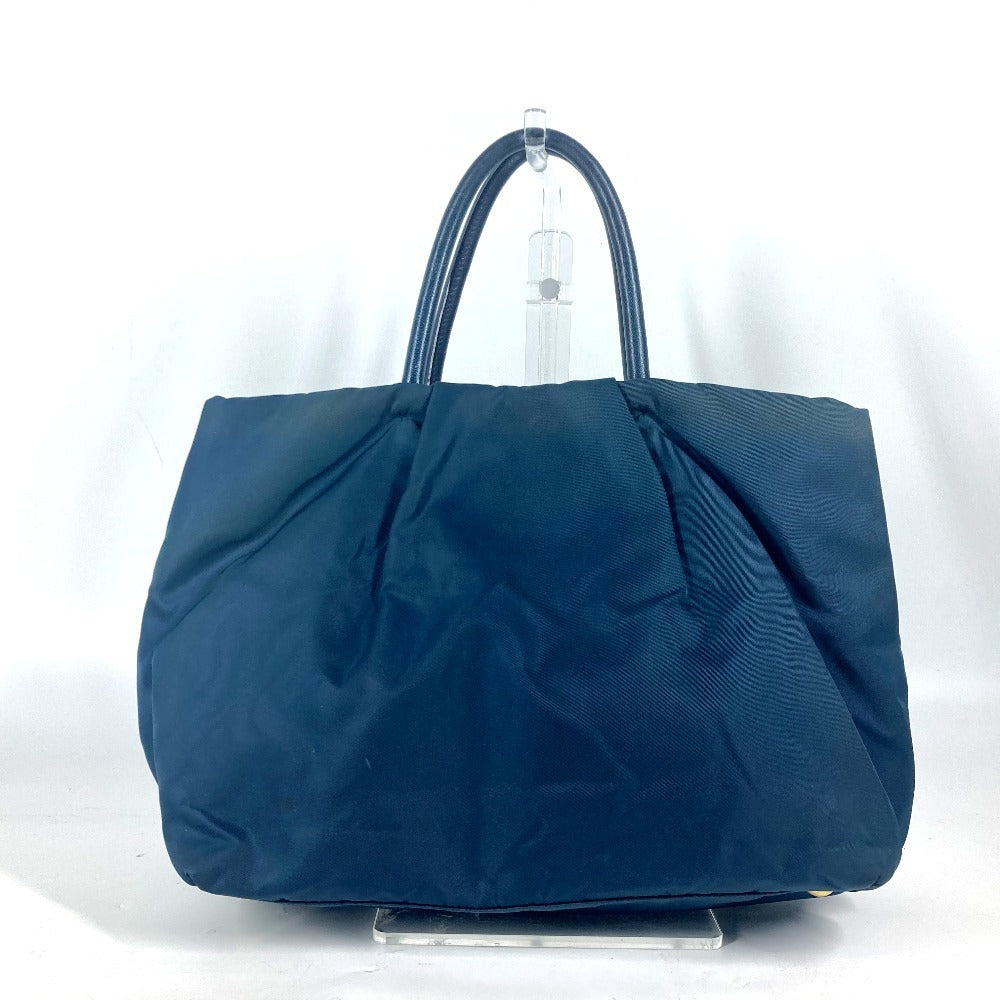 PRADA Handbag Nylon Blue type logo ribbon Women Used Authentic