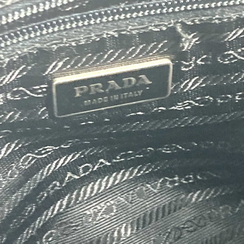 PRADA Shoulder Bag Leather / canvas beige By color Triangle logo plate Women Used Authentic