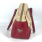 PRADA Shoulder Bag Leather / canvas beige By color Triangle logo plate Women Used Authentic