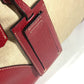 PRADA Shoulder Bag Leather / canvas beige By color Triangle logo plate Women Used Authentic