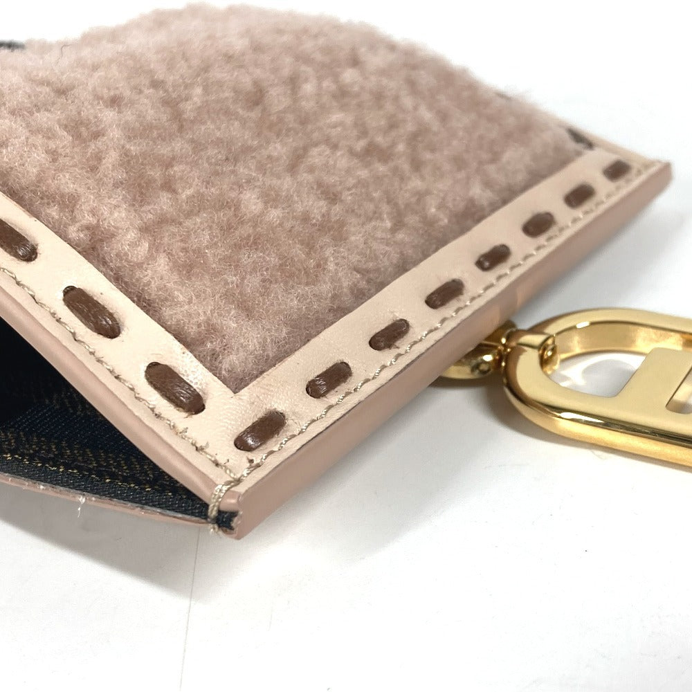 FENDI Pouch 7AS047 Fur, Leather beige Smartphone case phone pouch Women Used Authentic