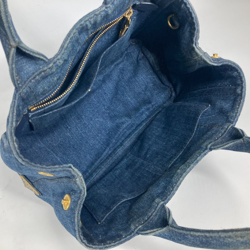 PRADA Handbag denim blue denim Canapa logo
