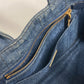 PRADA Handbag denim blue denim Canapa logo