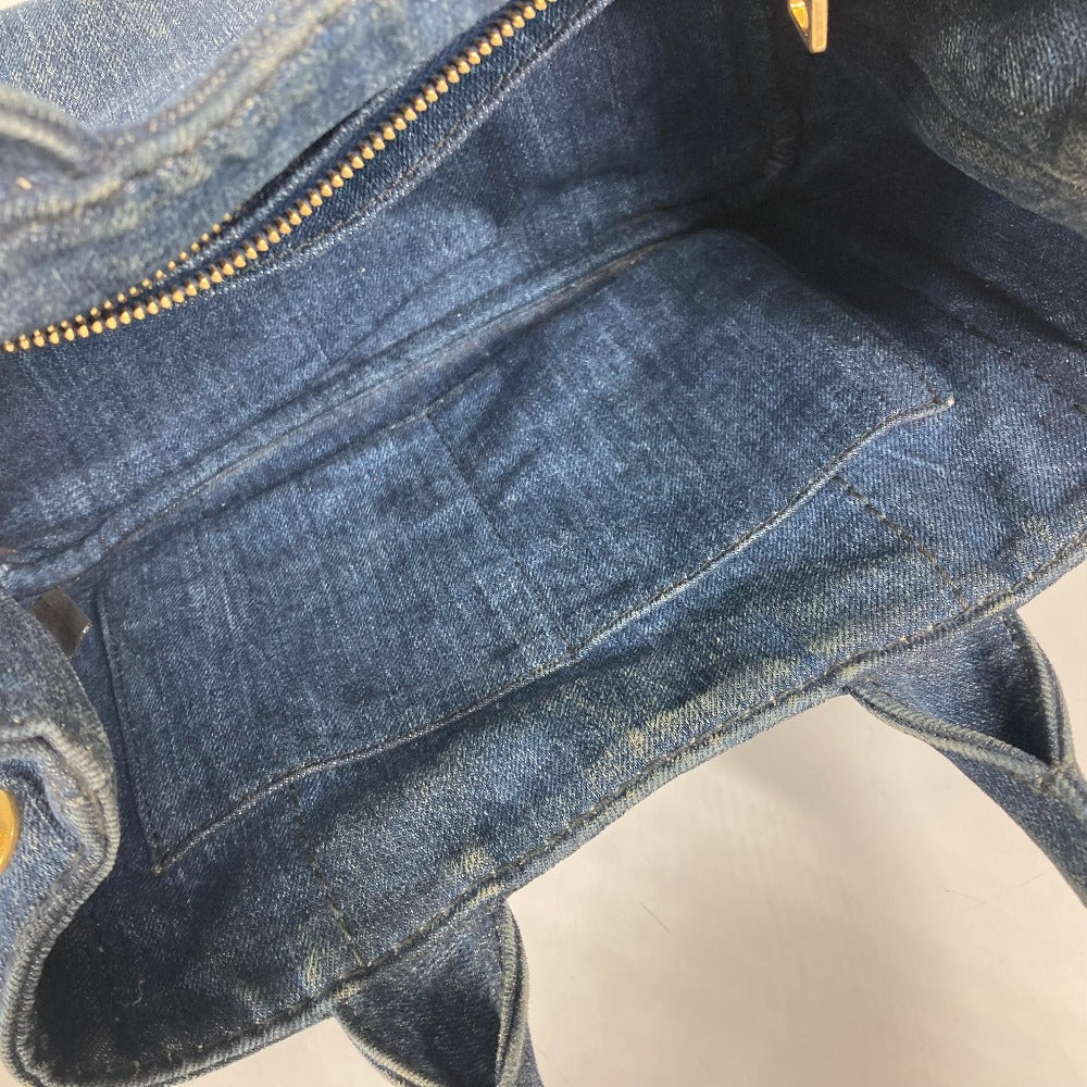 PRADA Handbag denim blue denim Canapa logo