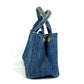 PRADA Handbag denim blue denim Canapa logo
