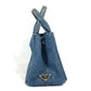 PRADA Handbag denim blue denim Canapa logo