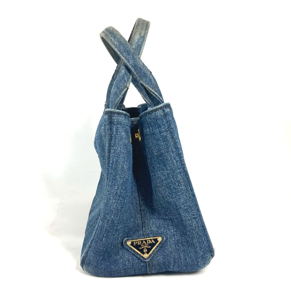 PRADA Handbag denim blue denim Canapa logo