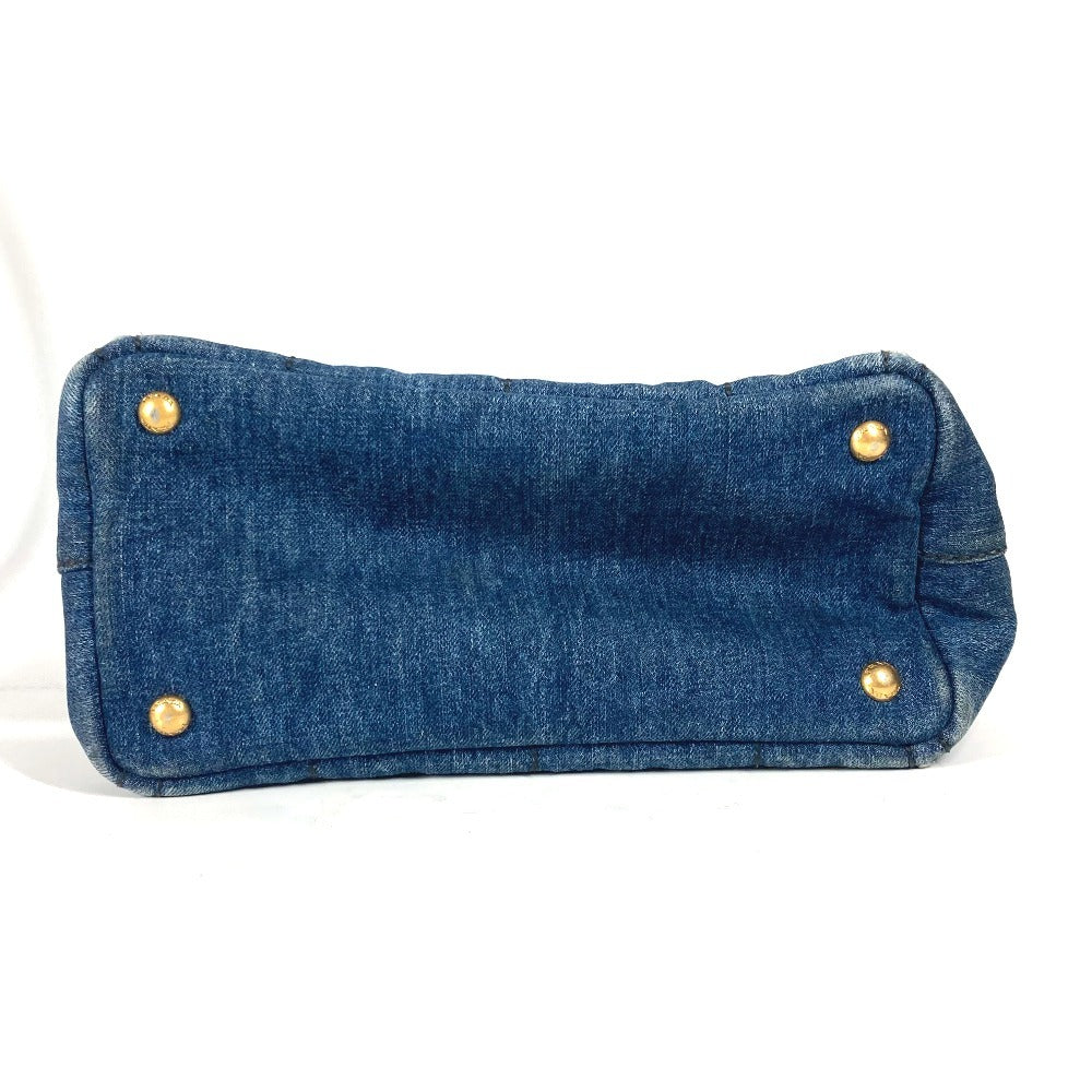 PRADA Handbag denim blue denim Canapa logo