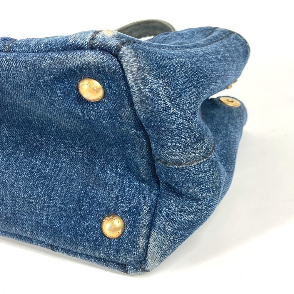 PRADA Handbag denim blue denim Canapa logo