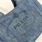 PRADA Handbag denim blue denim Canapa logo