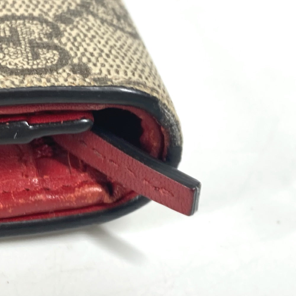 GUCCI Folded wallet 499380 GG Supreme canvas, leather Red GG Supreme Mystic Cat