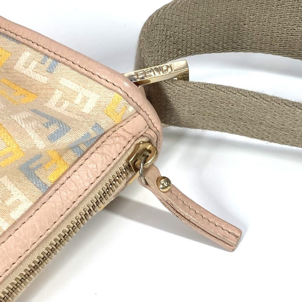 FENDI Shoulder Bag Leather / canvas multicolor Zucca logo unisex(Unisex) Used Authentic