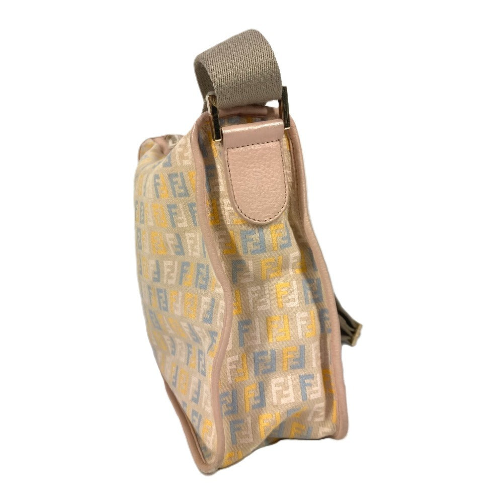 FENDI Shoulder Bag Leather / canvas multicolor Zucca logo unisex(Unisex) Used Authentic