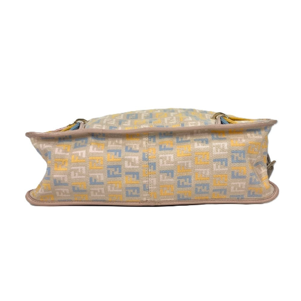 FENDI Shoulder Bag Leather / canvas multicolor Zucca logo unisex(Unisex) Used Authentic
