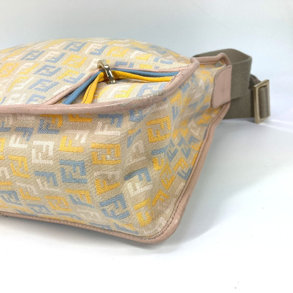 FENDI Shoulder Bag Leather / canvas multicolor Zucca logo unisex(Unisex) Used Authentic