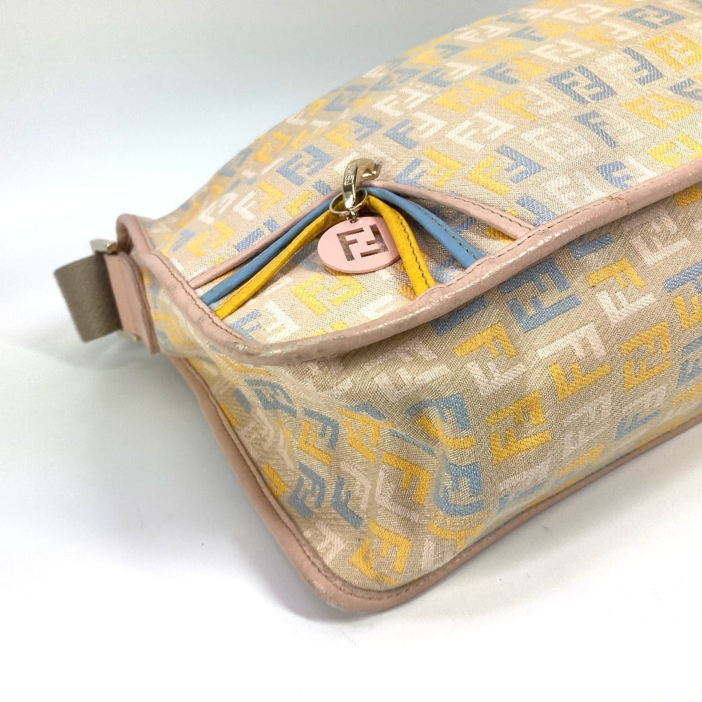 FENDI Shoulder Bag Leather / canvas multicolor Zucca logo unisex(Unisex) Used Authentic