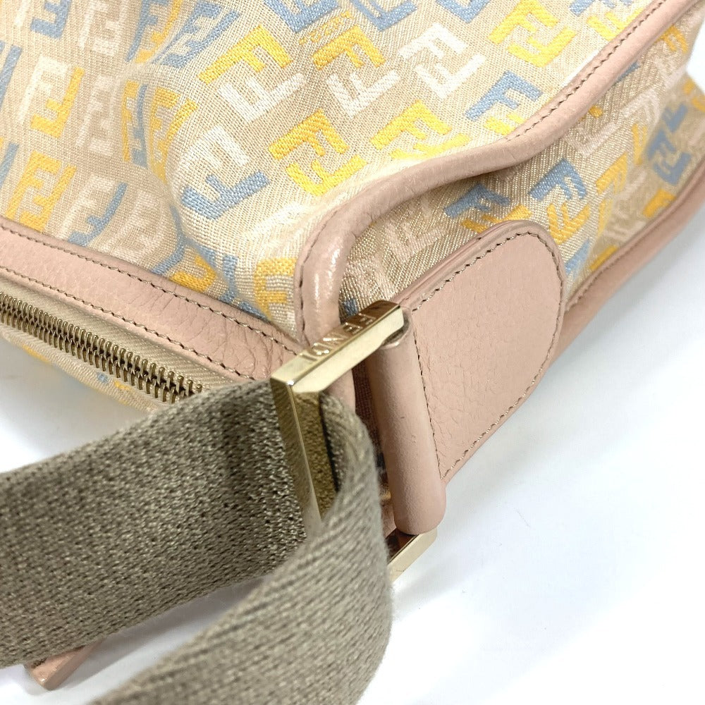 FENDI Shoulder Bag Leather / canvas multicolor Zucca logo unisex(Unisex) Used Authentic
